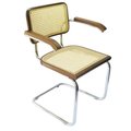 Breuer Chair Company Breuer Chair Company 21 in. Cesca Cane Arm Chair - Chrome & Walnut BREUER-CHAIR-COMPANY-ARM-CHAIR-WALNUT